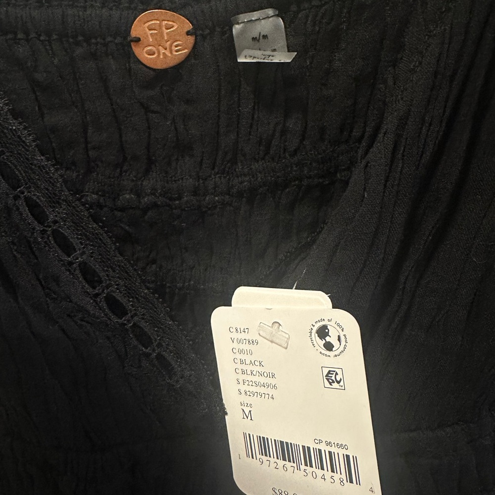 NWT Free People Delia Slip Black Casual Dress - M - Picture 5 of 11